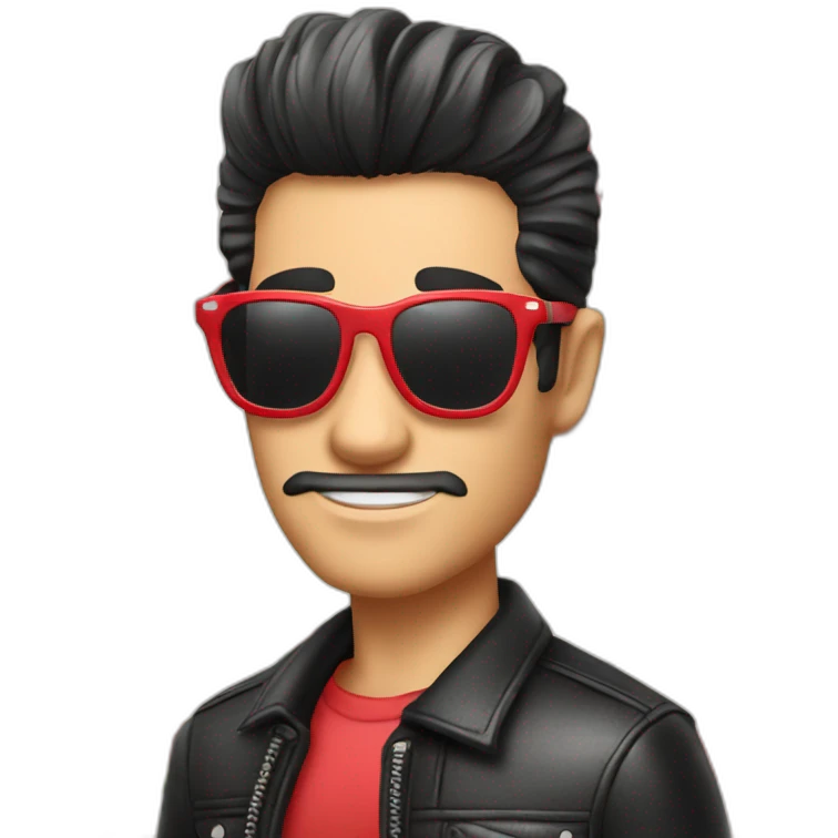 Greaser With Stubble and Watermelon Sunglasses emoji