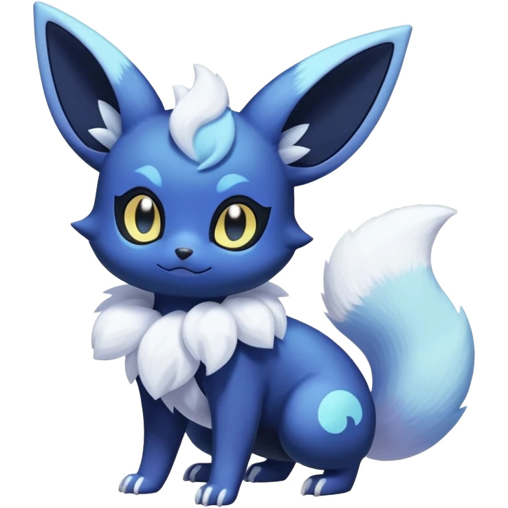 Shiny snow pastel Nebulae Noibat-Meowstic-Umbreon-Fakémon-hybrid-creature (full body)  emoji