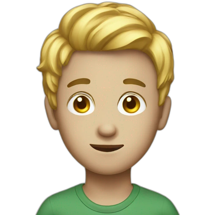 A boy with money emoji