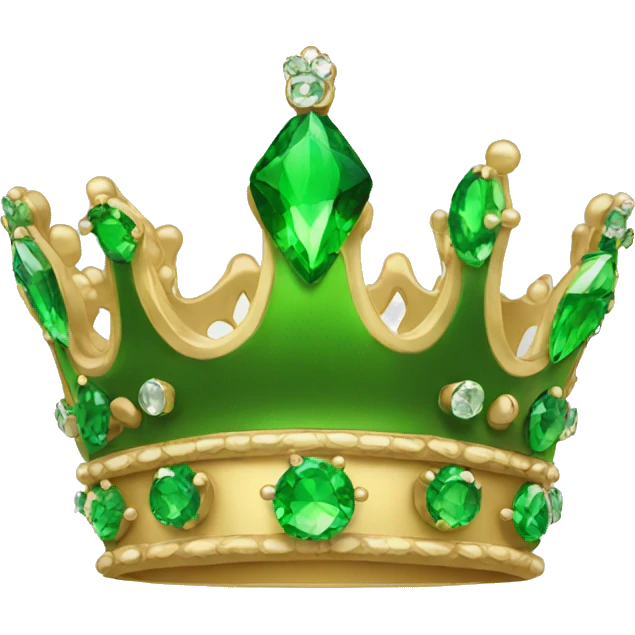 A crown with only green jewels emoji