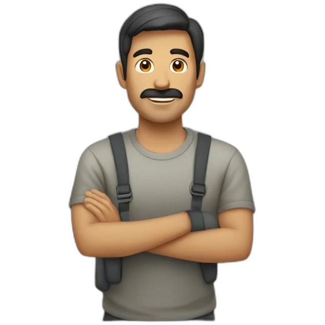 Hombre haciendo senderismo emoji