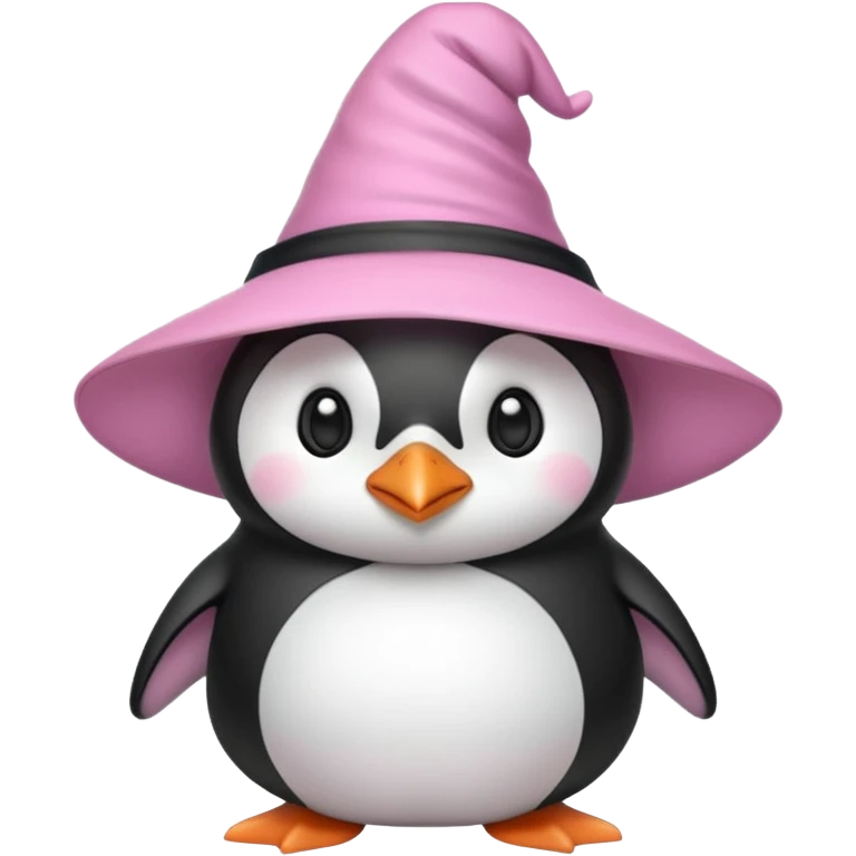 Penguin With Light Pink Witch Hat  emoji