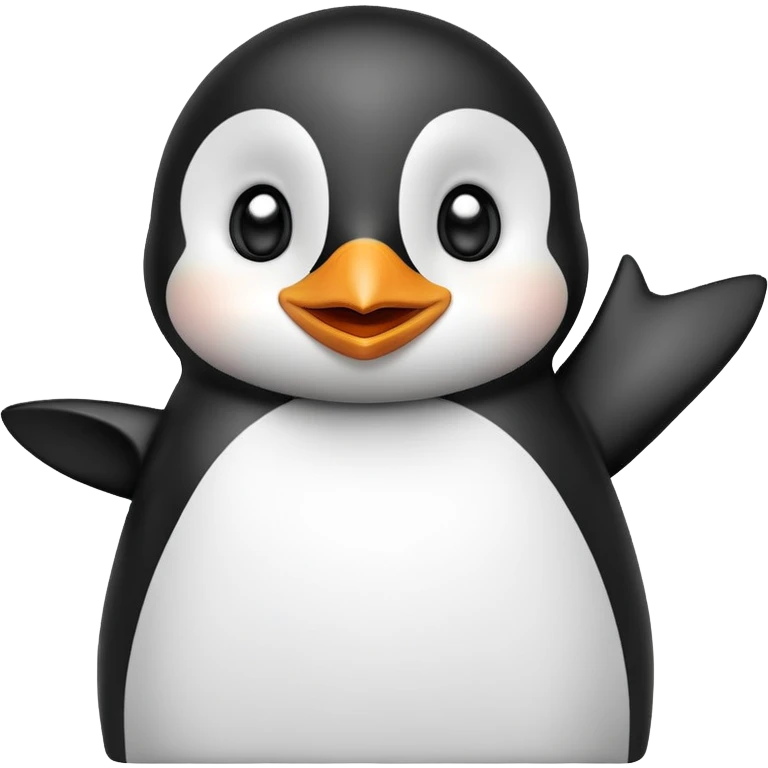 happy penguin waving emoji