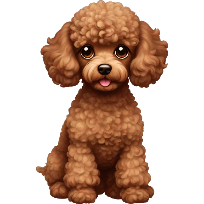 Brown toy poodle emoji