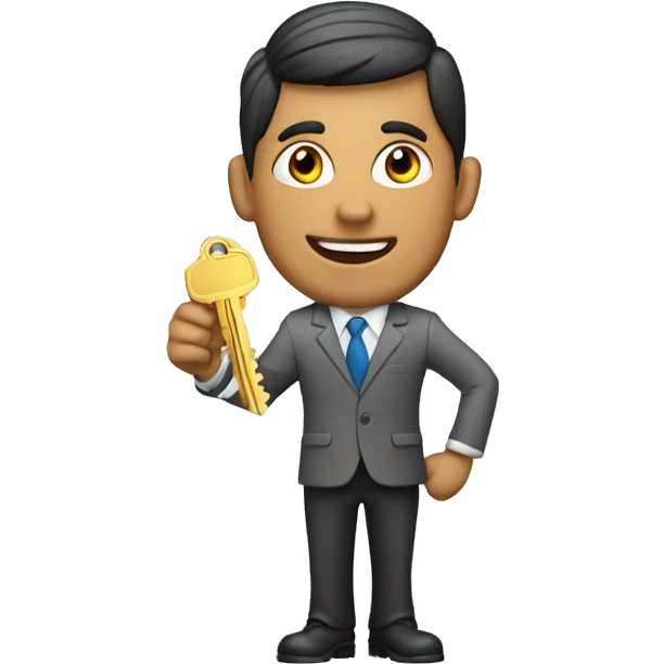 a real estate agent holding keys emoji