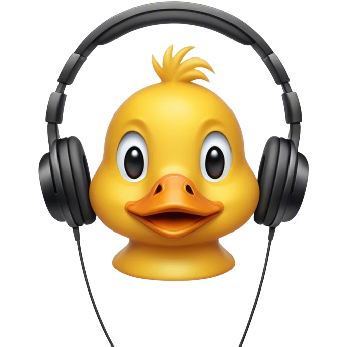 Duck with earphones  emoji