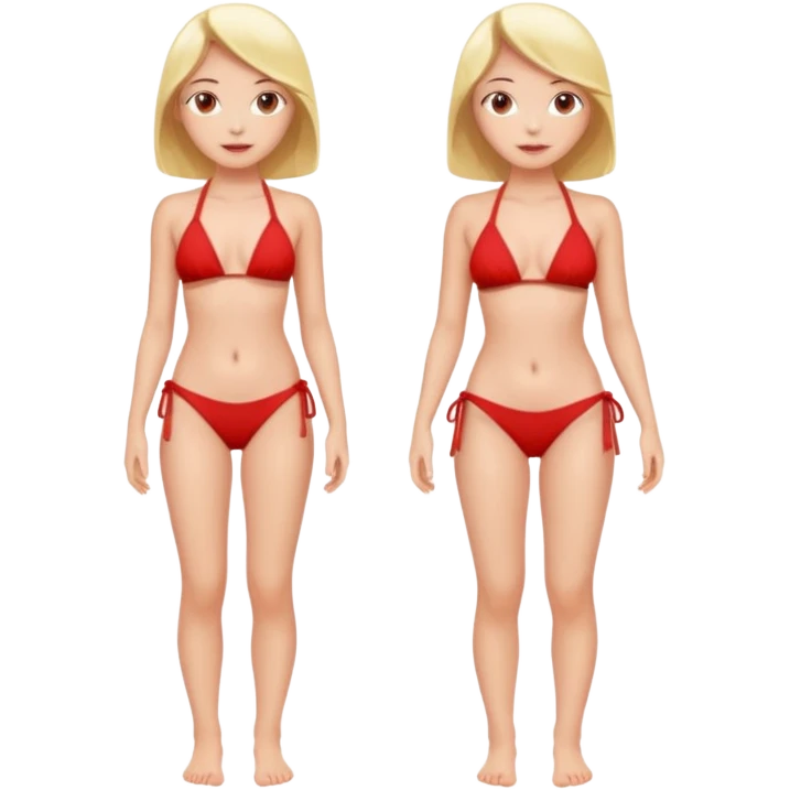 beautiful girl wearing red open bikini full body emoji