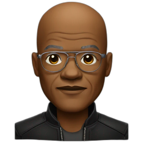 bald samuel l jackson in leather coat emoji