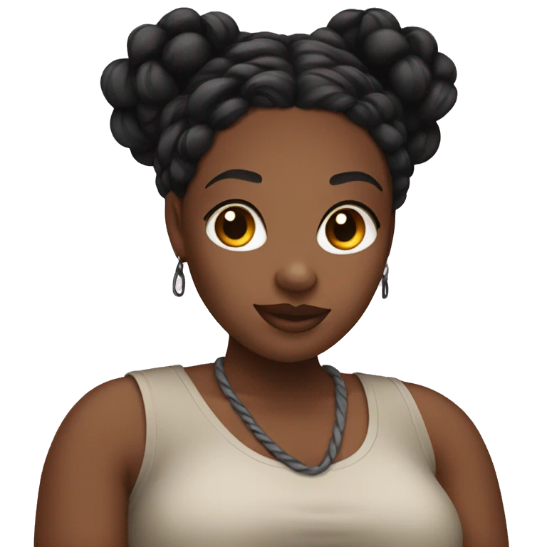 Plus size black woman with braids emoji