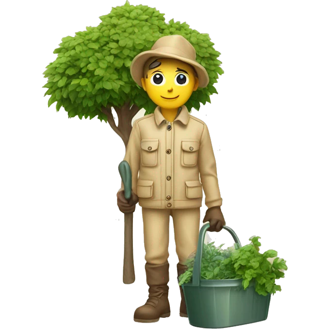 gardener beige jacket trees germany emoji