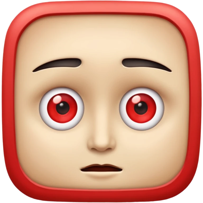 Face with red square eyea emoji