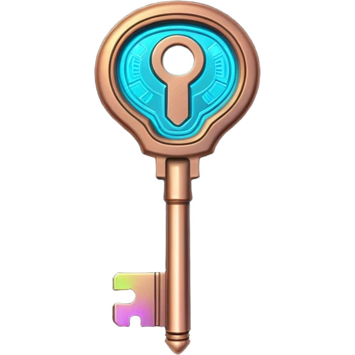 cyber neon bronze key emoji
