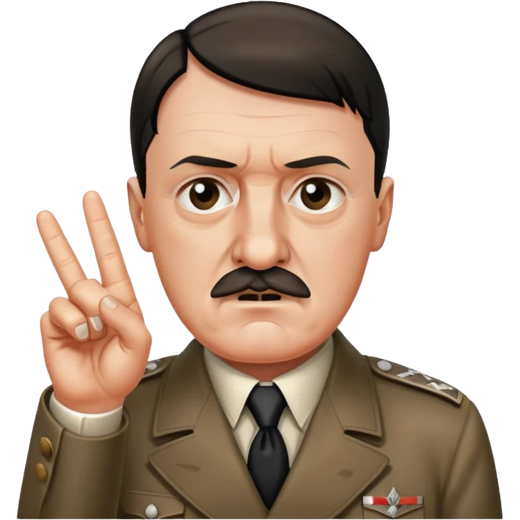 Hitler sticking up his middle finger emoji