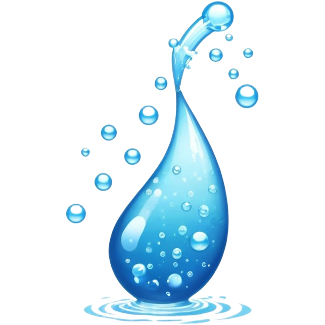 Water staff with particles of bubbles emoji