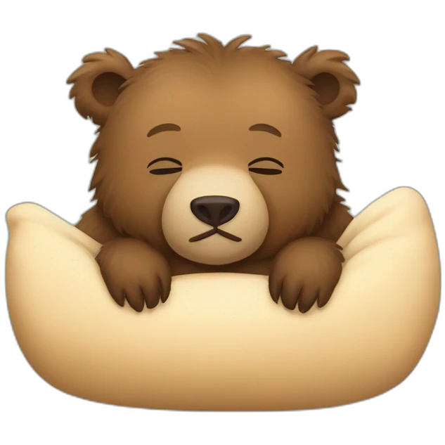 Baby grizzly bear sleeping  emoji