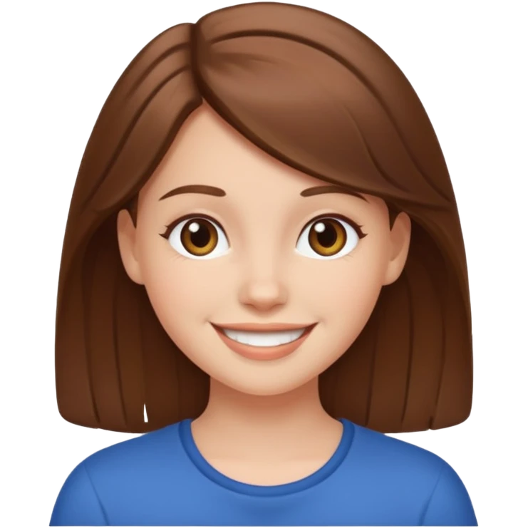young white girl brown hair  emoji