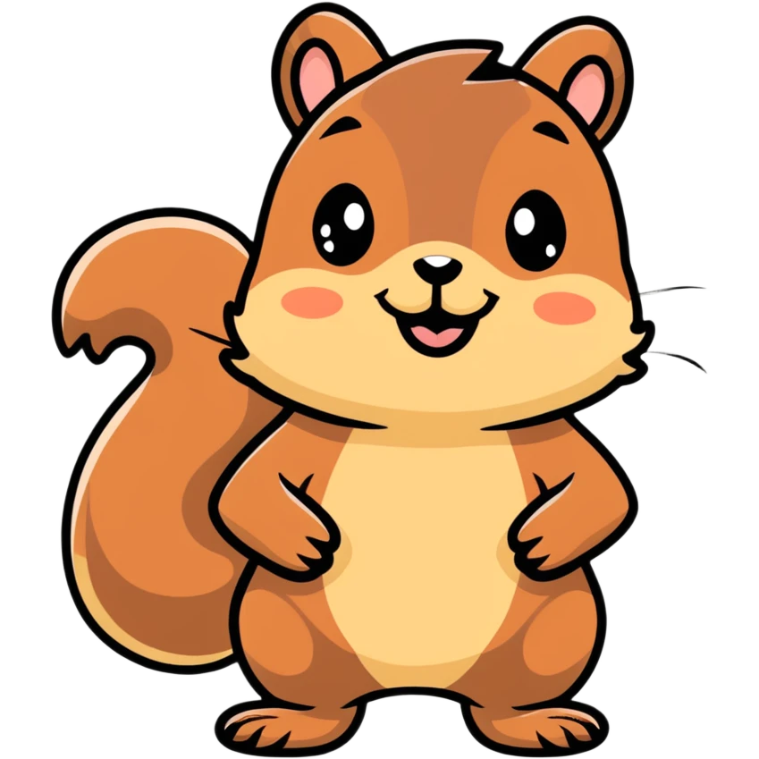 charming squirrel with adorable smile emoji