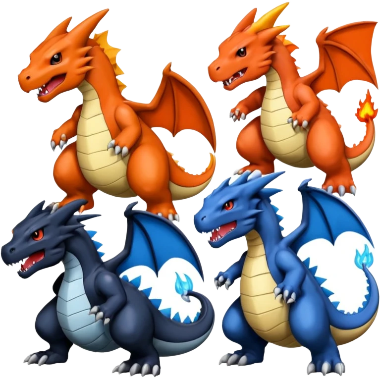 Charizard-Bulkmon-Canoweissmon-Darkdramon-Cybermon-Digimon-creature emoji