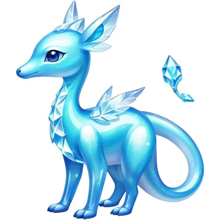 Shiny Exotic Colorful Ethereal Sparkly Amaura-Aurorus-Fakémon-hybrid-creature (full body)  emoji