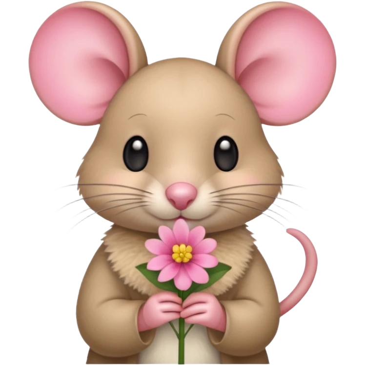 mouse holding flower emoji
