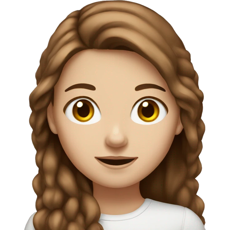  white girl with tall brown hair  emoji
