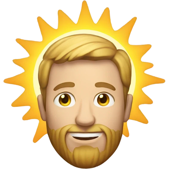 White Man holding sun emoji