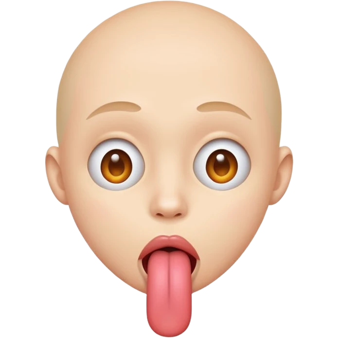 Doing the tongue out trend with the circle head one  emoji