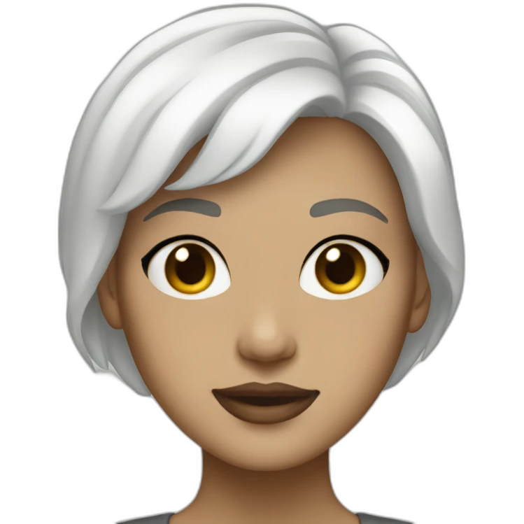 it girl white short hair macbook emoji