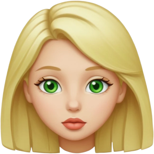 girl with green eyes and blond hair kiss emoji