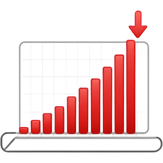 graph with line going down and the line being red emoji