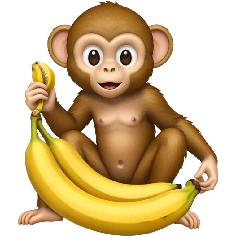 Make a monkey eating a banana in a trap emoji
