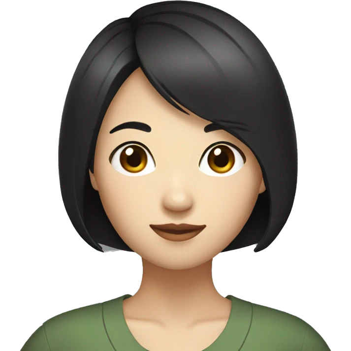 SHORT ASIAN WOMAN WITH SHORT BLACK HAIR emoji