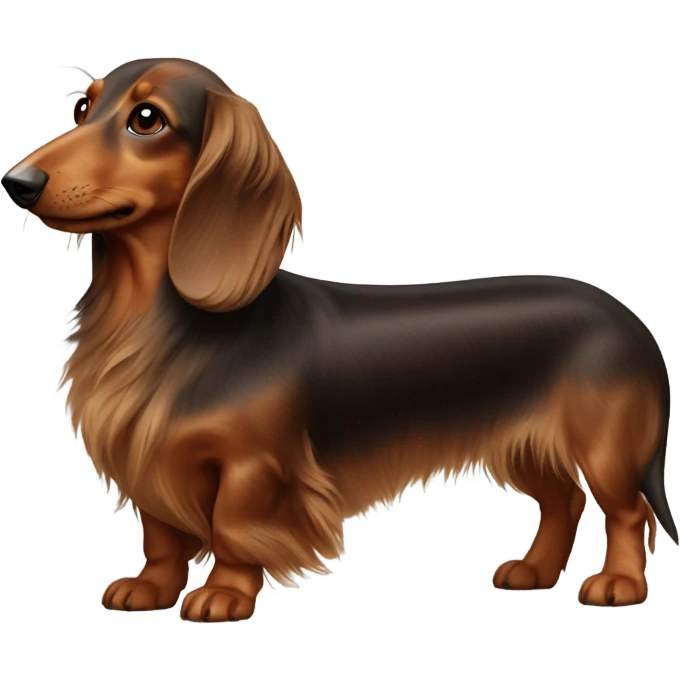 Brown long-haired dachshunds emoji