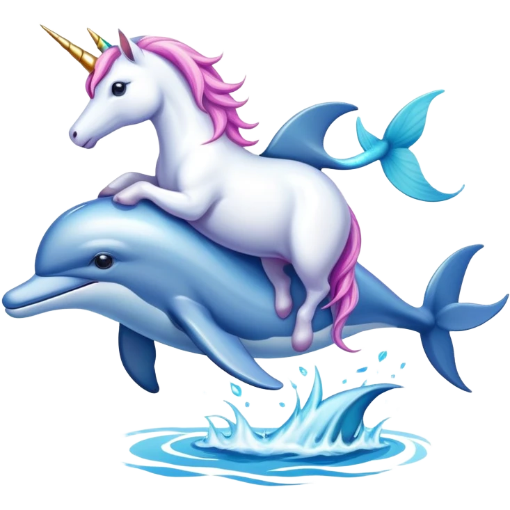 Unicornio con delfín emoji