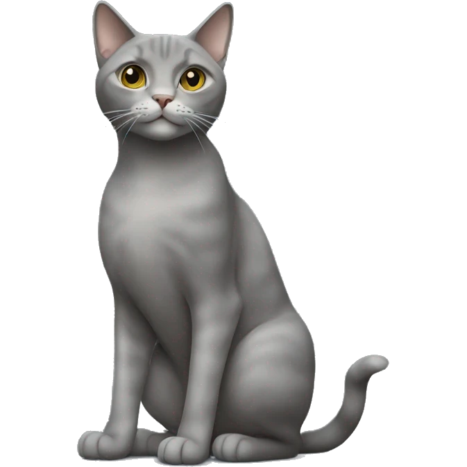Gray cat standing on hind legs emoji