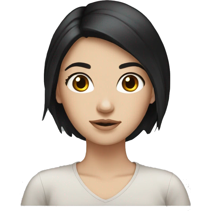 White girl black hair long  emoji
