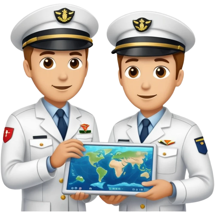 Marine geologists using sonar equipment to map ocean floor features from research vessel emoji