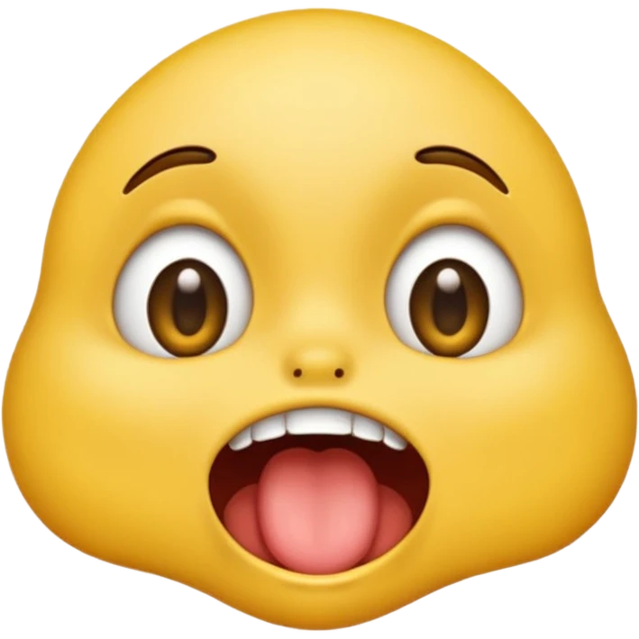 dopey emoji, silly expression, eyes rolling, mouth open, drooling emoji
