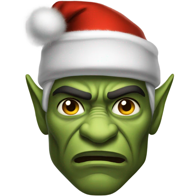 Fierce Orc ranger wearing santa hat emoji