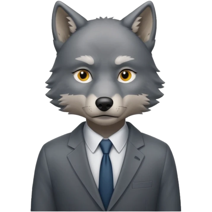 emoji of  wolf  with human body thinking emoji
