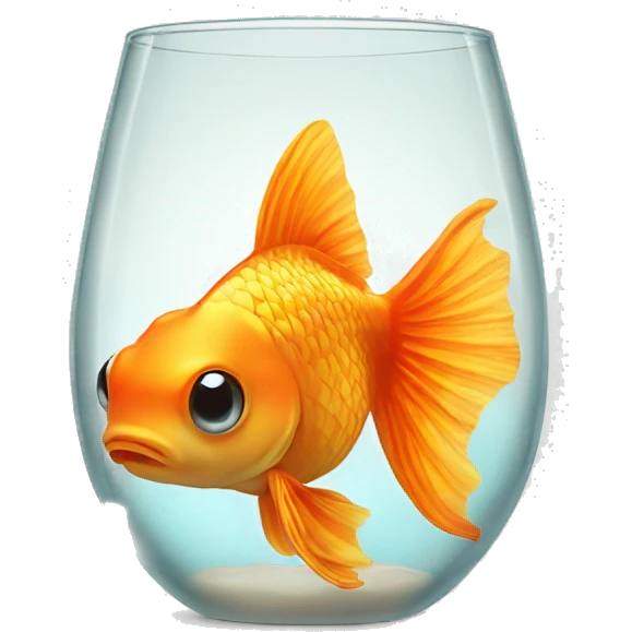 single goldfish in a glas emoji