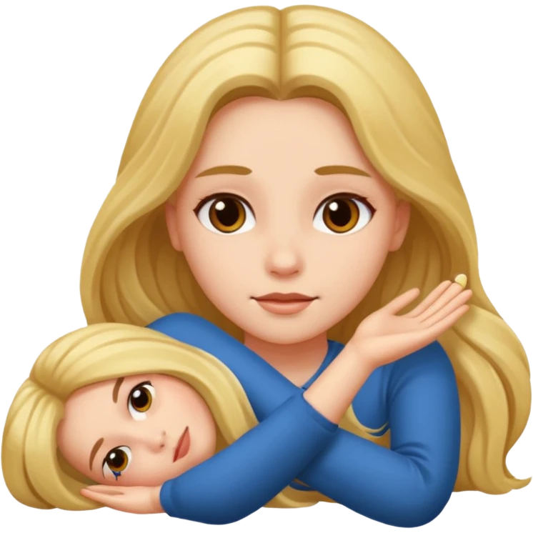 A girl lying  emoji