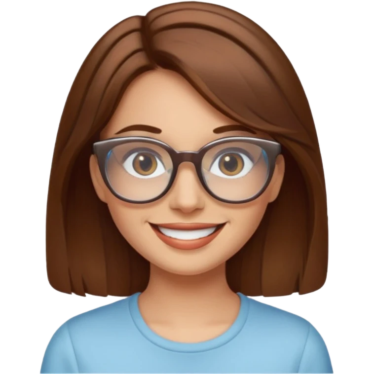 femme brune lunettes transparentes emoji