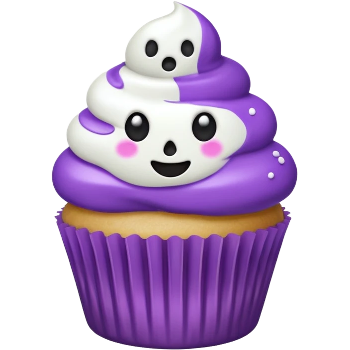 cupcake fantasma roxo e branco emoji