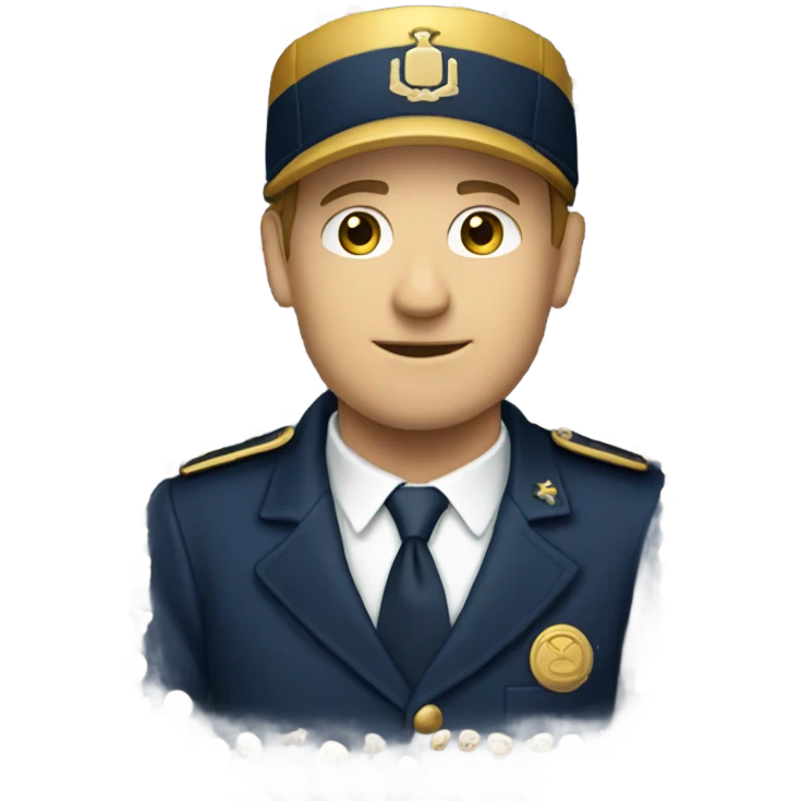 White man wearing navy cap with letters N D in gold  emoji