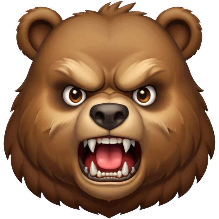 angry bear, bust up, with a bow emoji