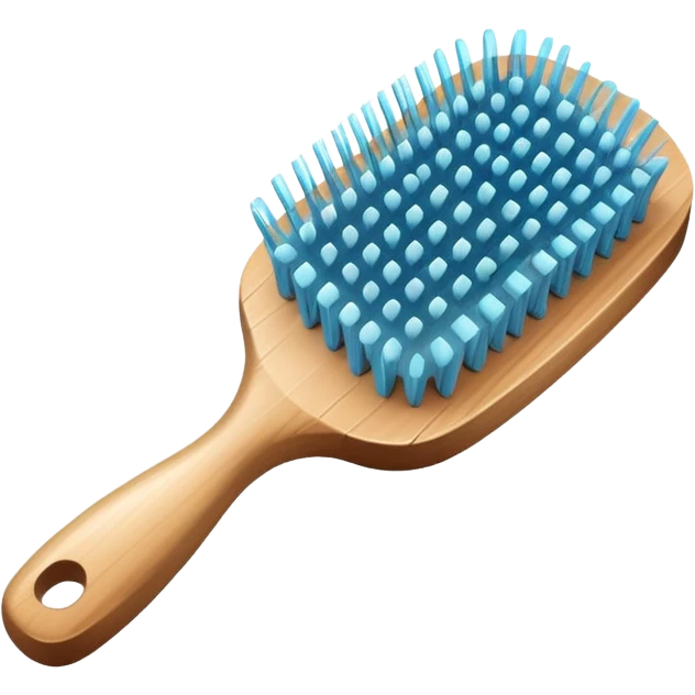 Light blue hairbrush, vintage, simple emoji