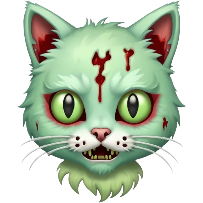 kitty zombie with missing ear emoji