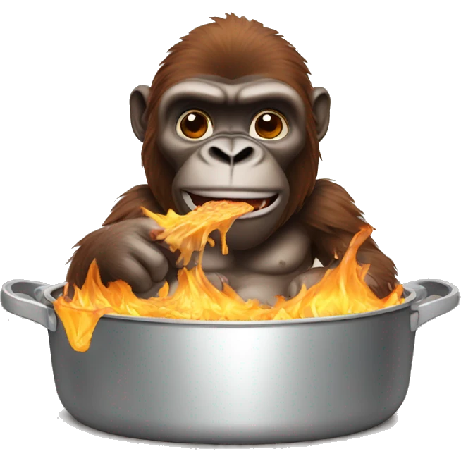 Brown Gorilla frying emoji