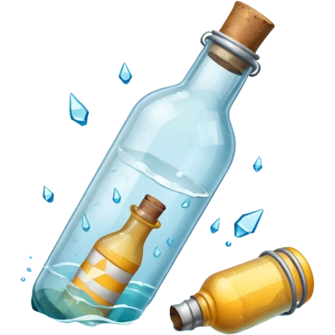 A sea Message Bottle, broken emoji